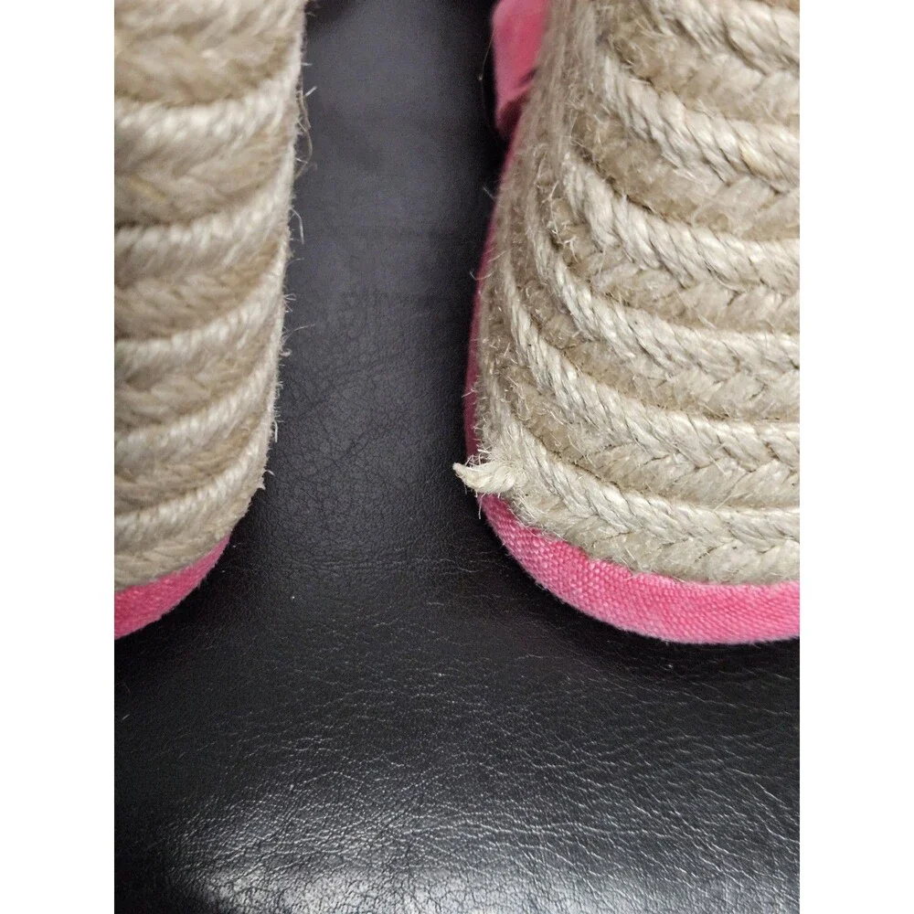 Sz 10B - Cole Haan Crystal Wedge Leather Espadrille Strap Sandal, Pink